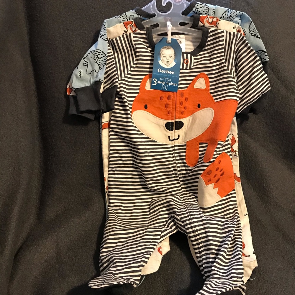 3-pack NWT Fox Baby Pajamas